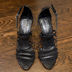Jessica Simpson Black Strappy Heels